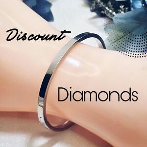 Titanium Steel Silver Hinged Bangle Bracelet